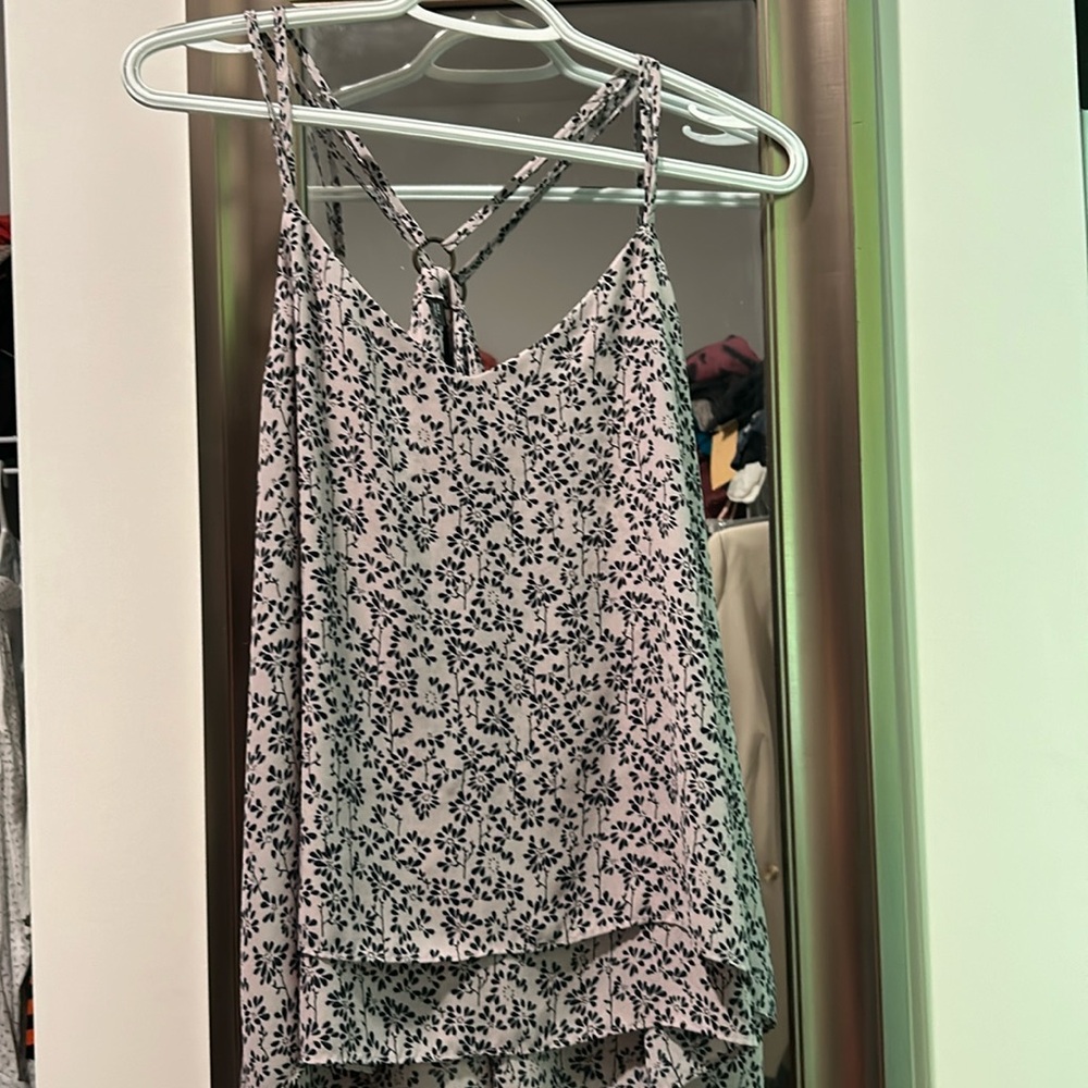 Size large floral, skinny skinny strap tank top